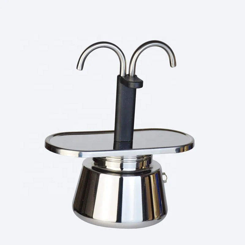 Z New Arrival 2 Cups Stainless Steel Double Tube Balance Scales Espresso Coffee Maker Moka Pot B22-200