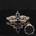 Starsgem Custom Jewelry Fancy Designs Pear Round Shape Grey DEF Moissanite Gemstone Yellow Gold Rings