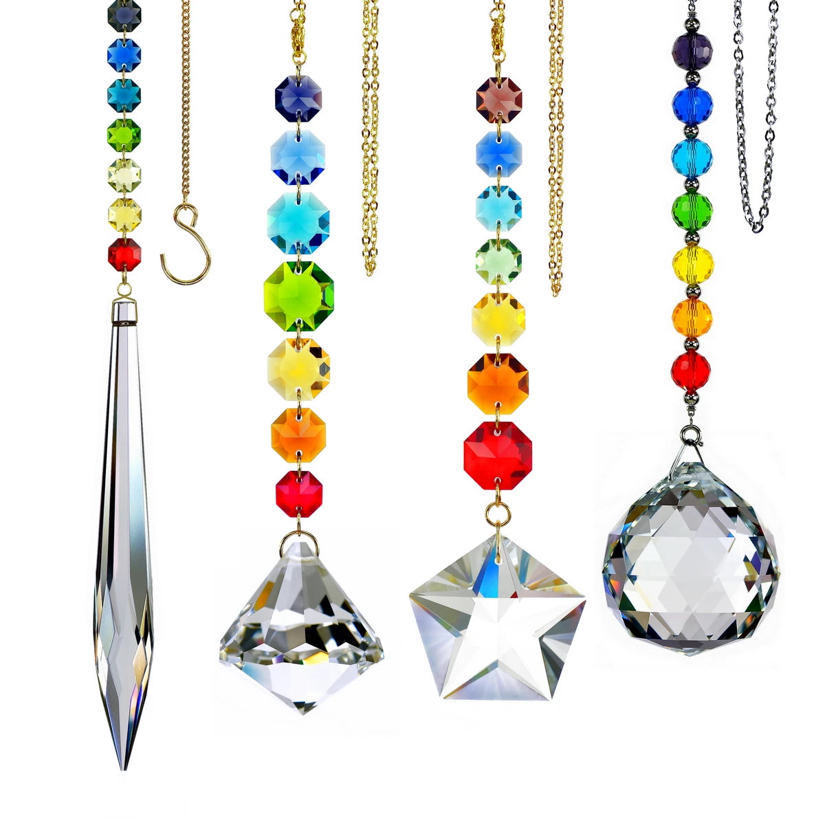 GOLDENHAITAI Icicle Drop Crystal Suncatcher Prism Outdoor Indoor Hanging Window Decoration Rainbow Maker Gifts H783207