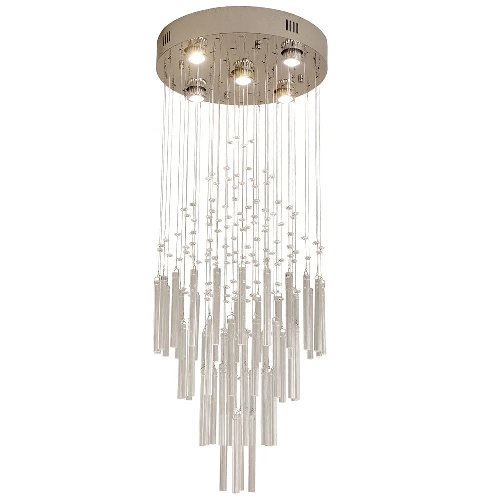 Modern Hotel Droplight Luxury Crystal Staircase Pendant Lamp Wall Chandeliers