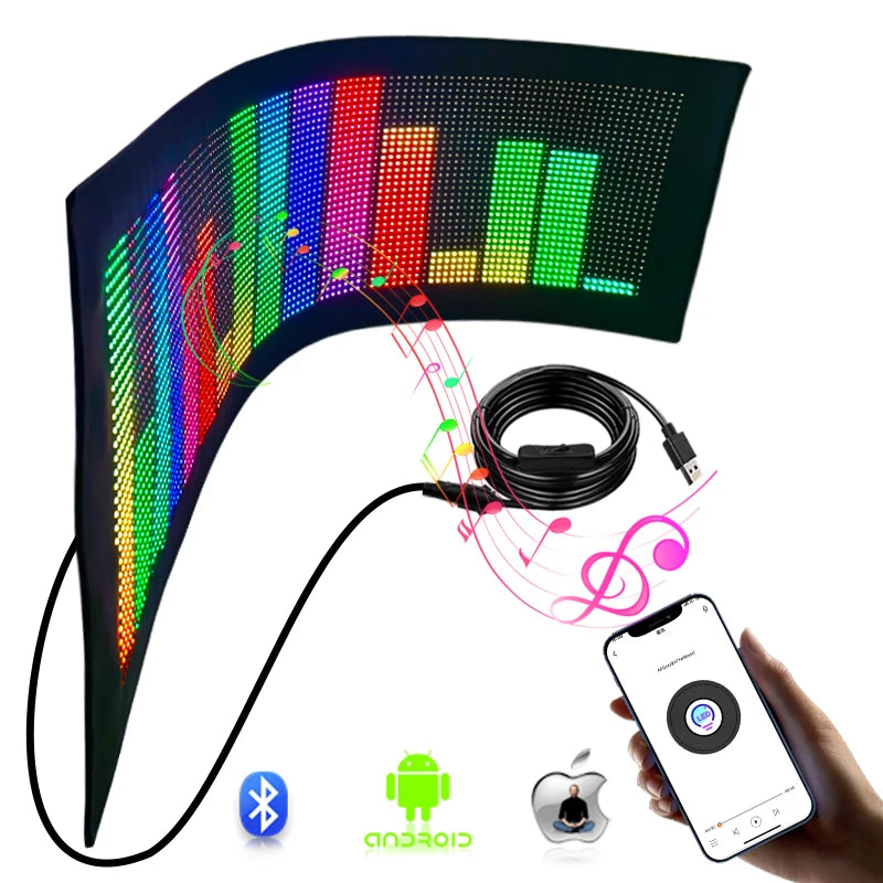 Outdoor Brightness Flexible LED Display Screen APP Programmable Scrolling Messages Shop LED Display Car Window Light LED Sign