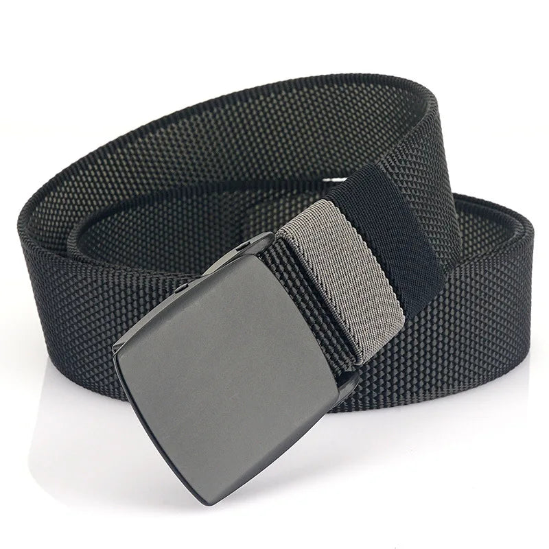 Wholesale Custom Logo Casual Alloy Buckle Double-Sided Nylon Designer Belts for Men-Durable Fashionable