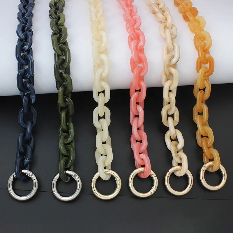 Nolvo World 6 Colors 18mm Width 5.0 Wire Ladies Fashion Bag Chain Stylish Sturdy Resin Chain Bag Chain for Handbags