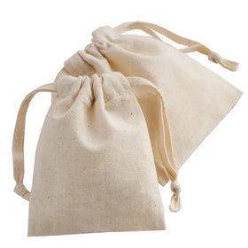 Portable Eco-Friendly Muslin Cotton Jewelry Storage Drawstring Pouch Small Organic Blank Gift Wrapping Bag
