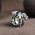 Personality Jewelry Retro Europe America Adjustable Men Python Ring Dark Punk Style Three-dimensional Snake Winding Ring