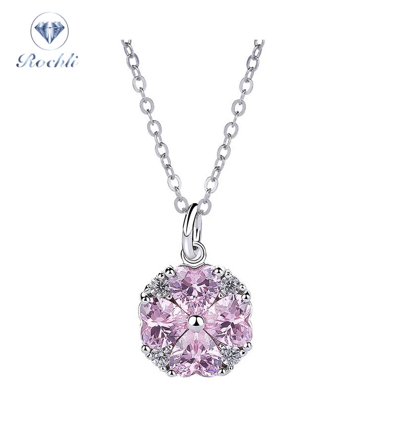 Wholesale 925 Sterling Silver 4 Leaves Jewelry Sets Necklace Earring String for Women