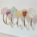 Handmade Brass Alloy Big Chunky Irregular Raw Crystal Stone Bead Charm Cuff Bangle for Women Jewelry Bracelets Bulk