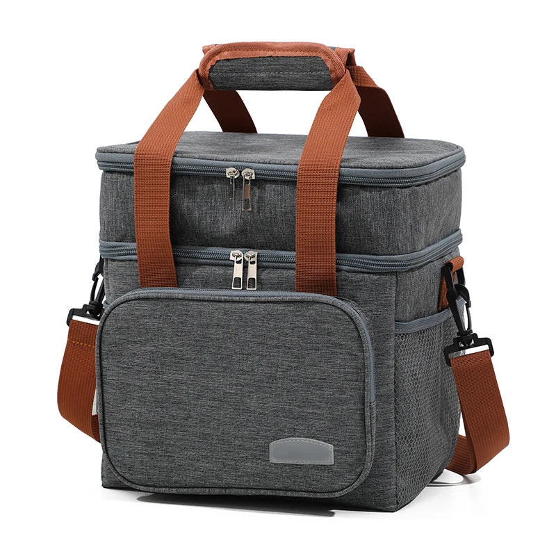 Factory Direct Sales Double-layer Cooler Box Pack Portable Insulation Lunch Bag Wholesale Outdoor Picnic Package