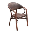 Net Rattan Dining CheapImitation Wood Grain Aluminum Tube Chairs for Sale Restaurant Outdoor
