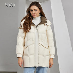 Winter Jacket With Hood Women Fashion Solid Color Waterproof Jacket