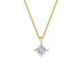 Princess Cut 1ct Solitaire  Lab Diamond CVD IGI 18k White Yellow Rose Gold Pendant Necklace