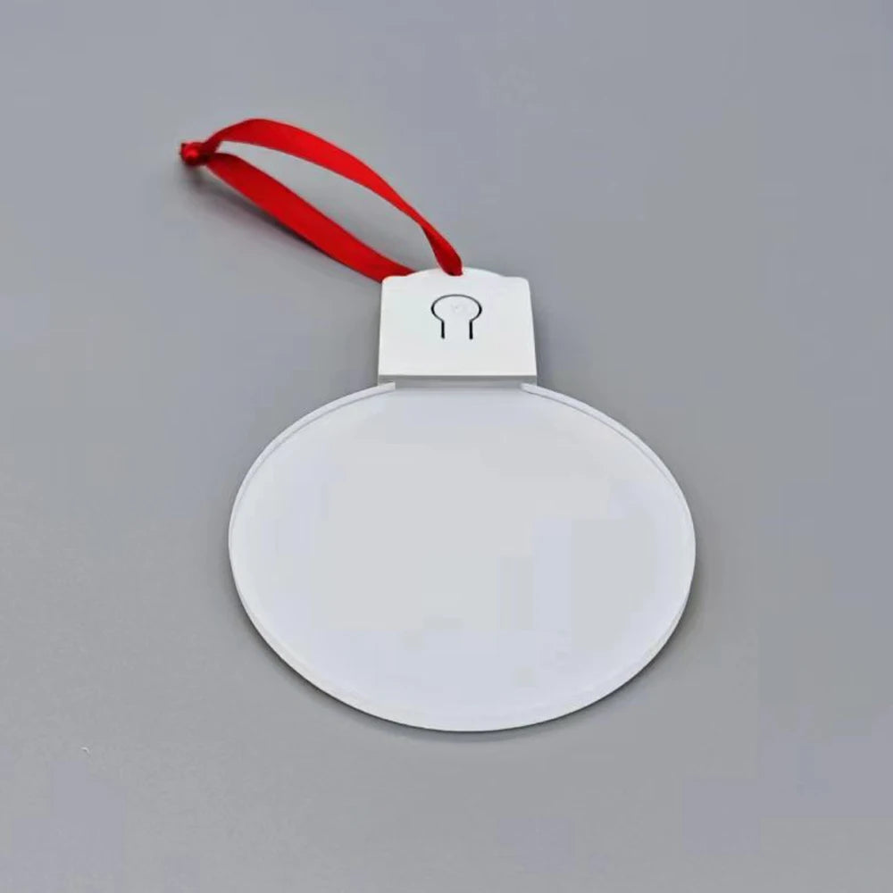 Personalized Acrylic Christmas Tree Ornaments with RGB LED Light Blanks Sublimation Christmas Ornaments