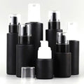 In Stock Matte Black clear Frosted Skincare Face Eye Cream Flat Shoulder Glass Lotion Bottle 40ml 60ml 80ml 120ml