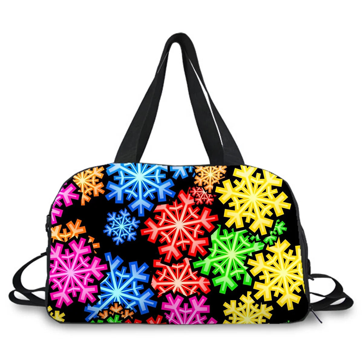Customizable Snowflake Pattern Fashionable Waterproof Sport Tote Bag Gym Travel Duffel Bag for Sports and Overnight Stays