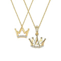H&F Original Solid Gold Necklace Jewelry With Natural Diamond Crown Cute Rose 18k Real Gold Chain for Women
