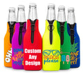 Custom Logo Design 330ML Waterproof Neoprene Beer Bottle Cooler Sleeve Insulator with Zipper