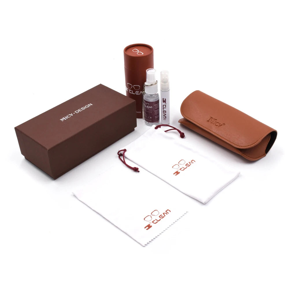 MIC001 Wholesale Custom Logo High-end Combination Set PU Glasses Case Eyeglasses Cloth Pouch