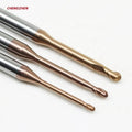 HRC55 Nano AlTiN Coated Micro Ball End Mill - Long Neck R0.3 2-Flute Carbide CNC Cutter - Deep Groove Machining RoHS
