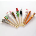 Customized Cute Cartoon Wood Carving Hand-carved Wood Gel Pen