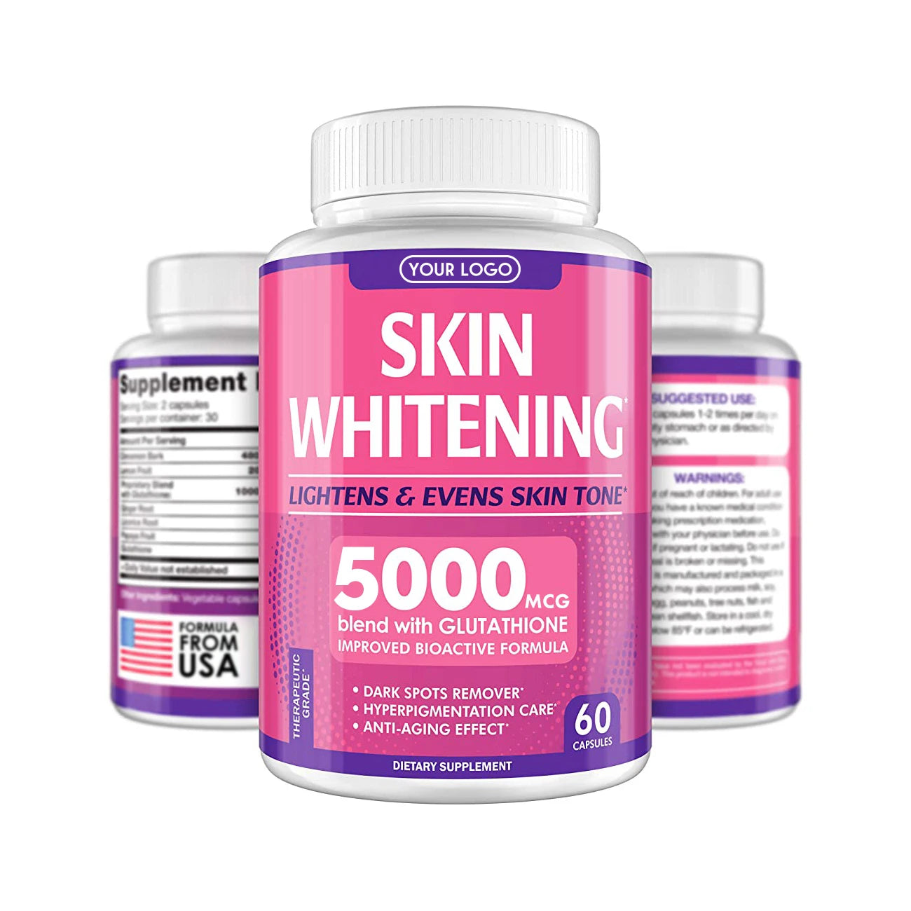 Hot Beauty Products Skin Whitening Capsules 60 for Adults Bottle Packing 24 Months Shelf Life ODM OEM Service