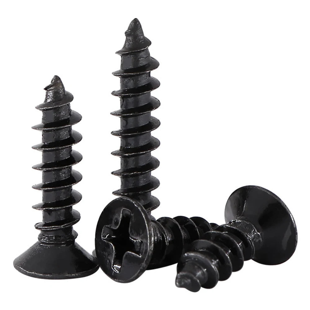 Direct Manufacturer's Metric Grade 8.8 Zinc Carbon Steel Black Flat Countersunk Head Phillips Drive Cross Socket Screws