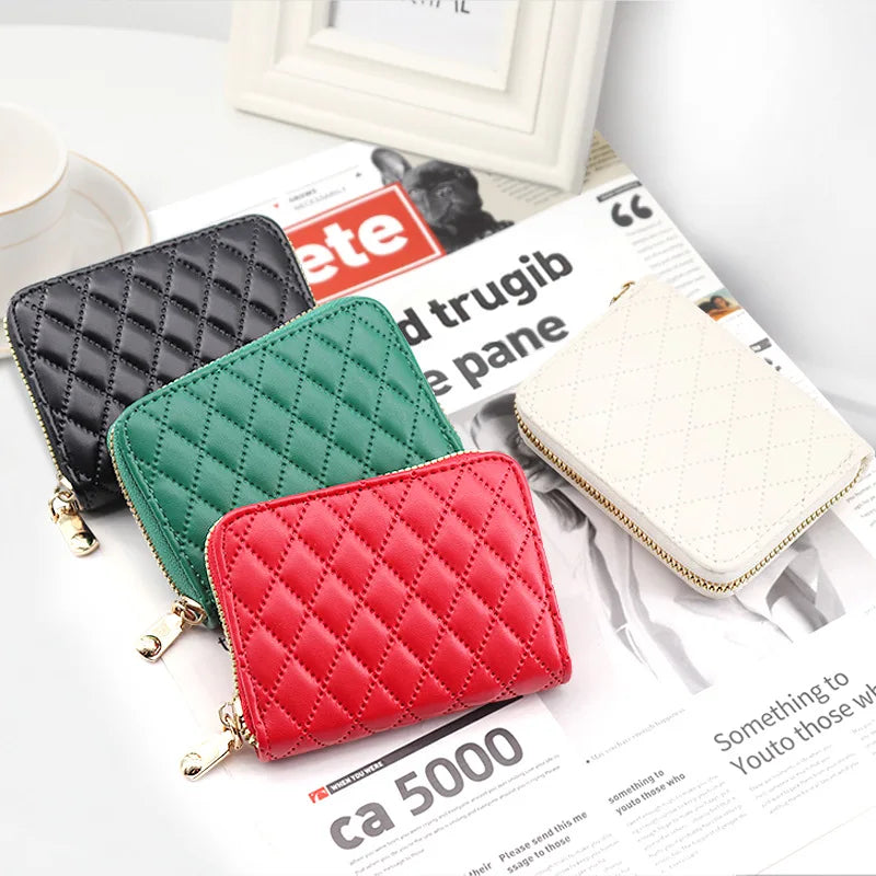 Factory Price Women's Credit Card Holder RFID Blocking Zipper Money Pouch Card Protect Case Pocket Purse Wallet