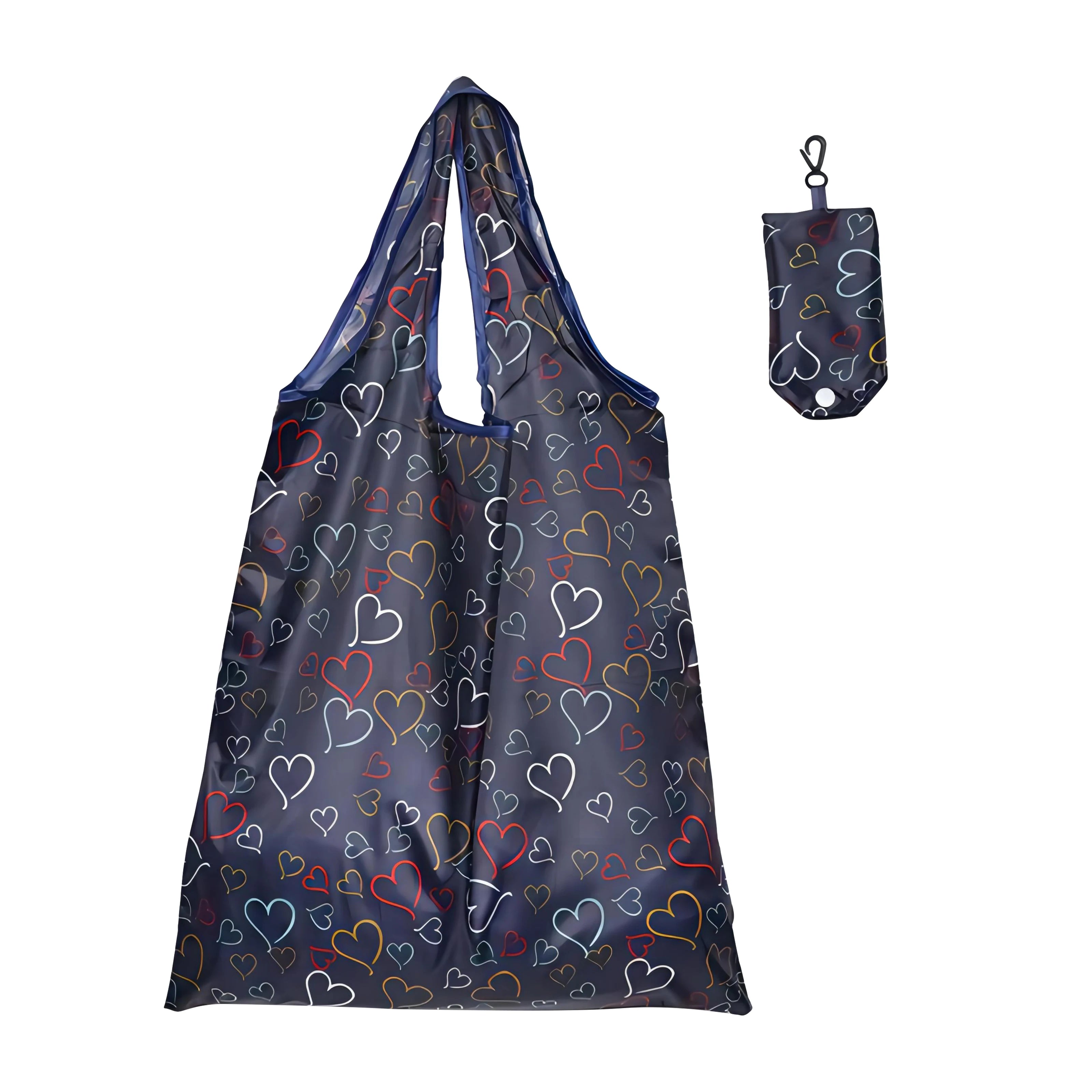 Customizable 190T Polyester Tote Reusable Eco-Friendly Folding Grocery Shopping Bags Printed Cartoon Pattern Personalized