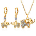 Cute Animal Collection  Fashion Trend Elephant 18k Gold Plated Cubic Zirconia Woman Jewelry Kids Sets