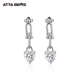 Earrings Heart Cut D Color VVS Moissanite Gemstones Earrings 925 Sterling Silver Fancy Gift for Her High Quality