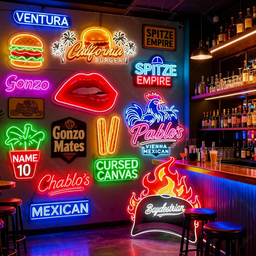 Acrylic Neon Lights Flexible 12V Sign Wall Mount 3d Indoor Outdoor Advertising Signs Custom Led Neon Sign