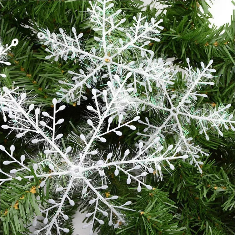 Christmas Tree Decorations Snowflake Ornaments for Tree White Snow Flakes Ornaments Christmas Indoor Winter Wonderland Decor
