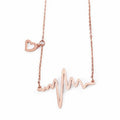 Nabest Stainless Steel Electrocardiogram Pendant Necklace Tarnish-Free Women's Trendy Heartbeat Chokers Clavicle Heart