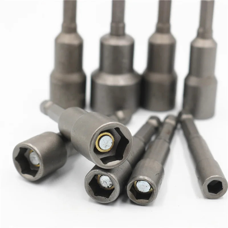 MD Brand 1/4 Inch Hex Socket Magnetic Nut Driver with Crv/S2 Handle and 5mm-20mm Drill Bit Adapter MegaBDM