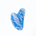 HZ Natural Faceted Gemstone Heart Shape Gua Sha Board Blue Aventurine Gua Sha Skin Clean Beauty Device