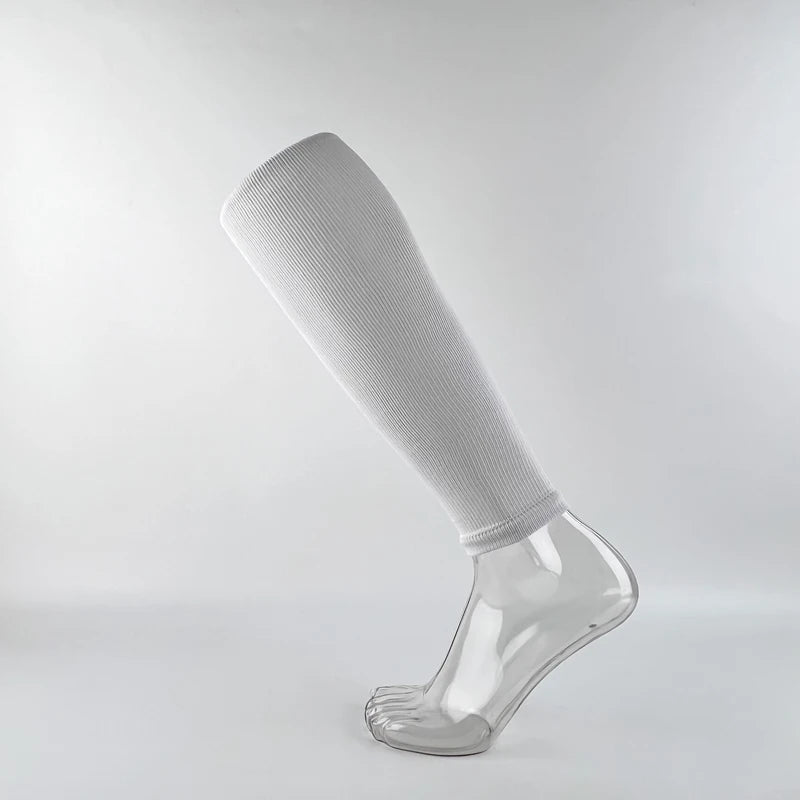 Custom Youth Quick Dry Soccer Calf Sleeves Knee High Polyester Footless Compression Socks Nylon Spandex Football Sleeve Hold