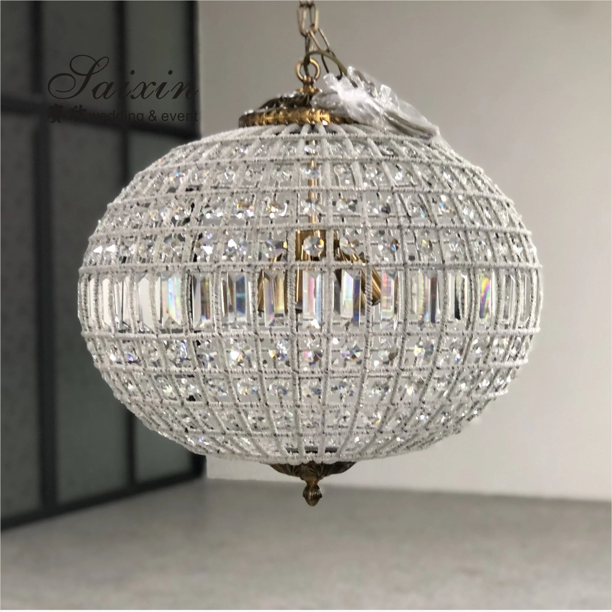 CH-231 Factory Hot Selling Oval Crystal Chandeliers for Wedding Event Stage Decoration Party Wall Decorations