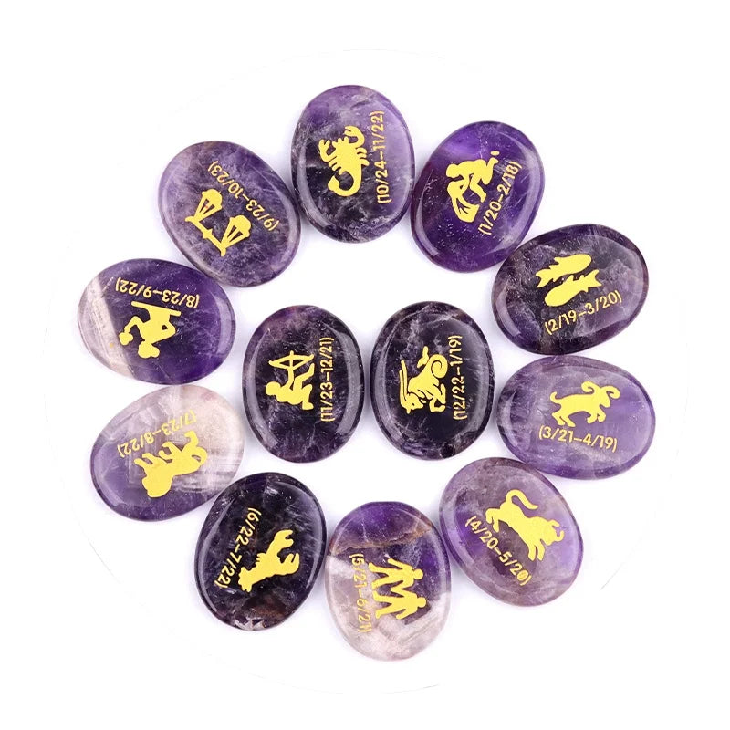 Wholesale Oval Polished Healing Stones 12 Constellation Gemstones for Feng Shui Multiple Gemstone Collectibles to Choose From