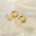Fashion Ins French Style Irregular Freshwater Pearl Earring 18k Gold Hoop Clip Pearl Drop Earring