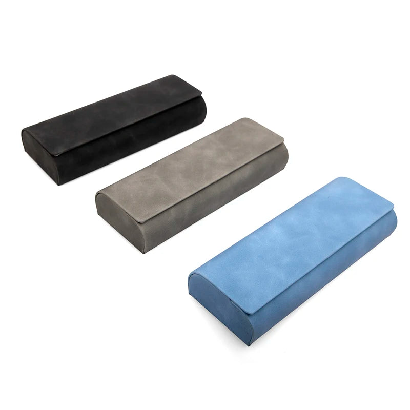 Factory Direct Sale Handmade Portable Rectangle Classical Leather Eyeglasses & Sunglasses Case with Custom Logo PU