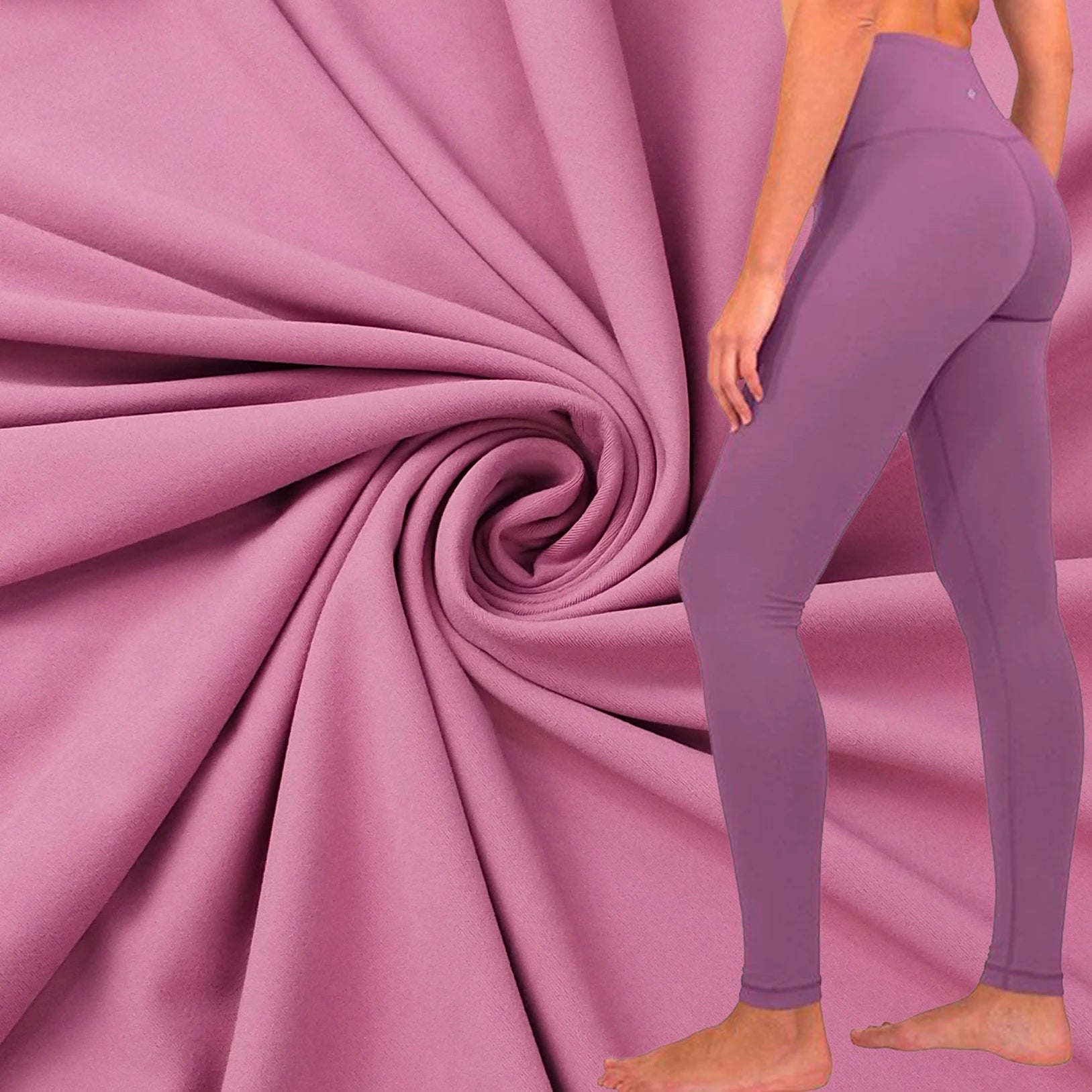 Stock Lot Interlock Polyester 77 Spandex 23 One Side Brushed Fabric for Yoga Wear