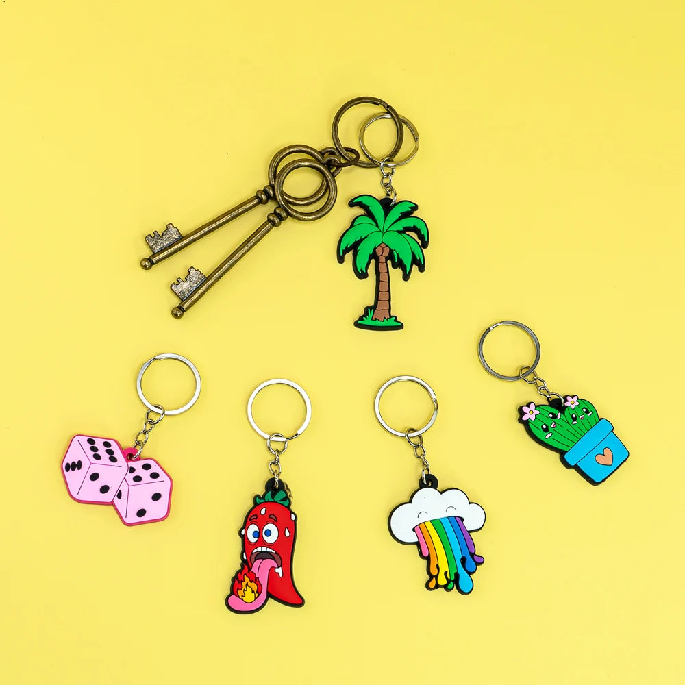 Hot Sale Personalized Keychains Cute Food Cartoon Keychain with Cherry Keychain and Keychain Charms for Bags Keys and Gifts