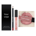 Wholesale No Logo Private Label Waterproof Matte Liquid Lipstick & Lip Liner Set with Nude Lipgloss Vegan 30 Colors Custom Logo