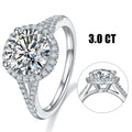 Abiding Jewelry Factory 3CT 9mm Moissanite Sterling Silver Engagement Ring With GRA Certificate