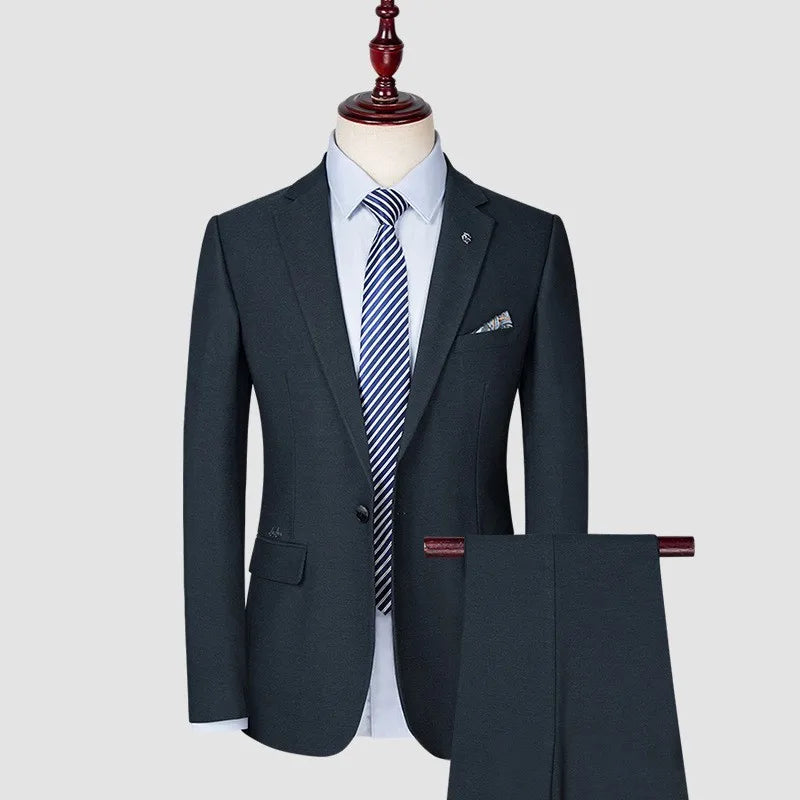 S-4XL  Men's Suit Set 2-piece Suit Set Self Cultivating Student Formal Attire Professional Business Work Wedding Dress