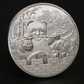 Manufacturer China Panda Pattern Commemorative Silver Plated Animal Protective Souvenir Coin