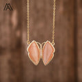 Elegant Gold-Plated Crystal Butterfly Necklace Exquisite Women's Jewelry for Parties Weddings Featuring Moonstone Labradorite