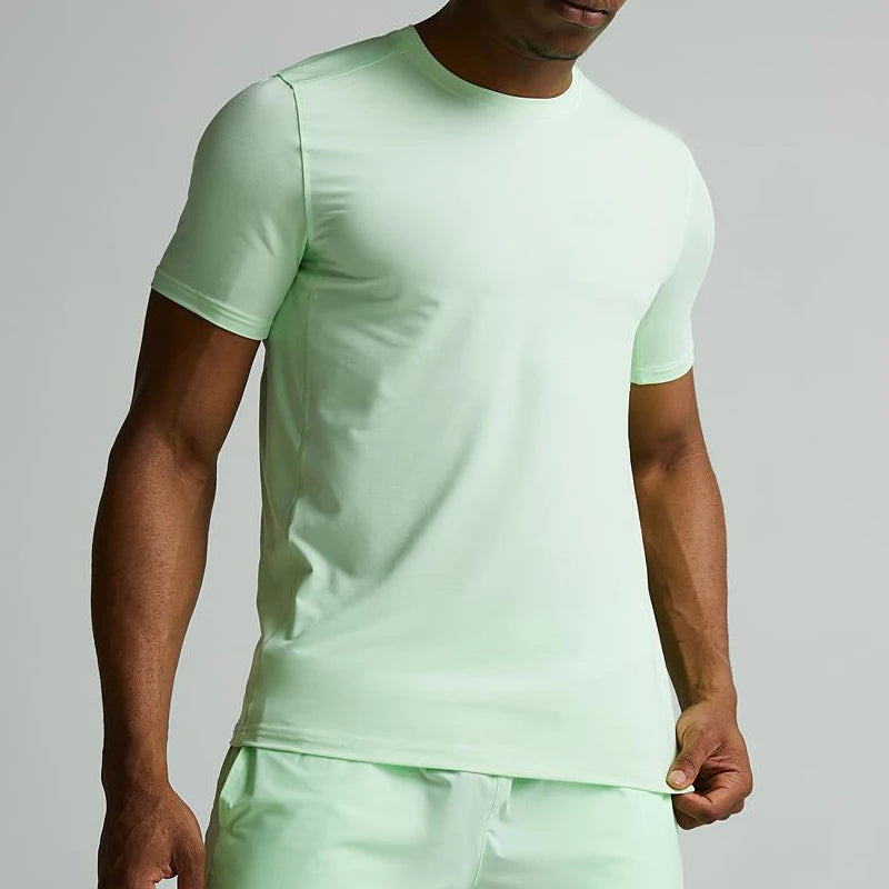 Custom Style Polyester Spandex Stretchable Sports Training Running Men's T Shirts