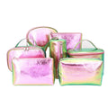 New Design Vegan Leather for Toiletry Bag Custom PU Beauty Cosmetic Zipper Pouch Holographic Logo Makeup Organizer for Ladies