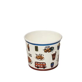 Biodegradable Disposable PE White Paper Take Away Soup Bowl with Paper Lid Noodle Bowl With Lid