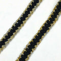 2cm Diy Garment Accessory Sewing Lace Ribbon Hat Ethnic Handmade Polyester Metallic Gold Black Braided Textile Webbing Trimming